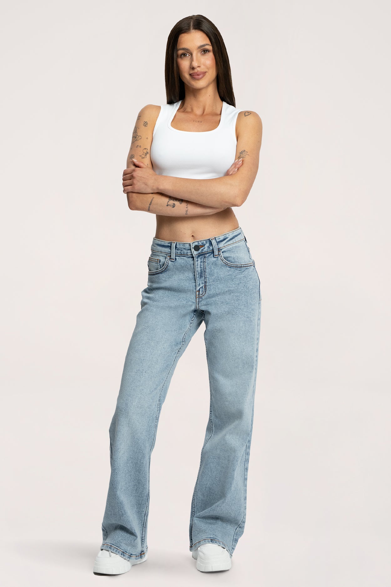 Hüftjeans Wide light blue