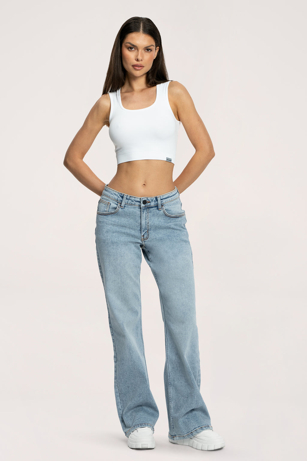 Hüftjeans Wide long light blue