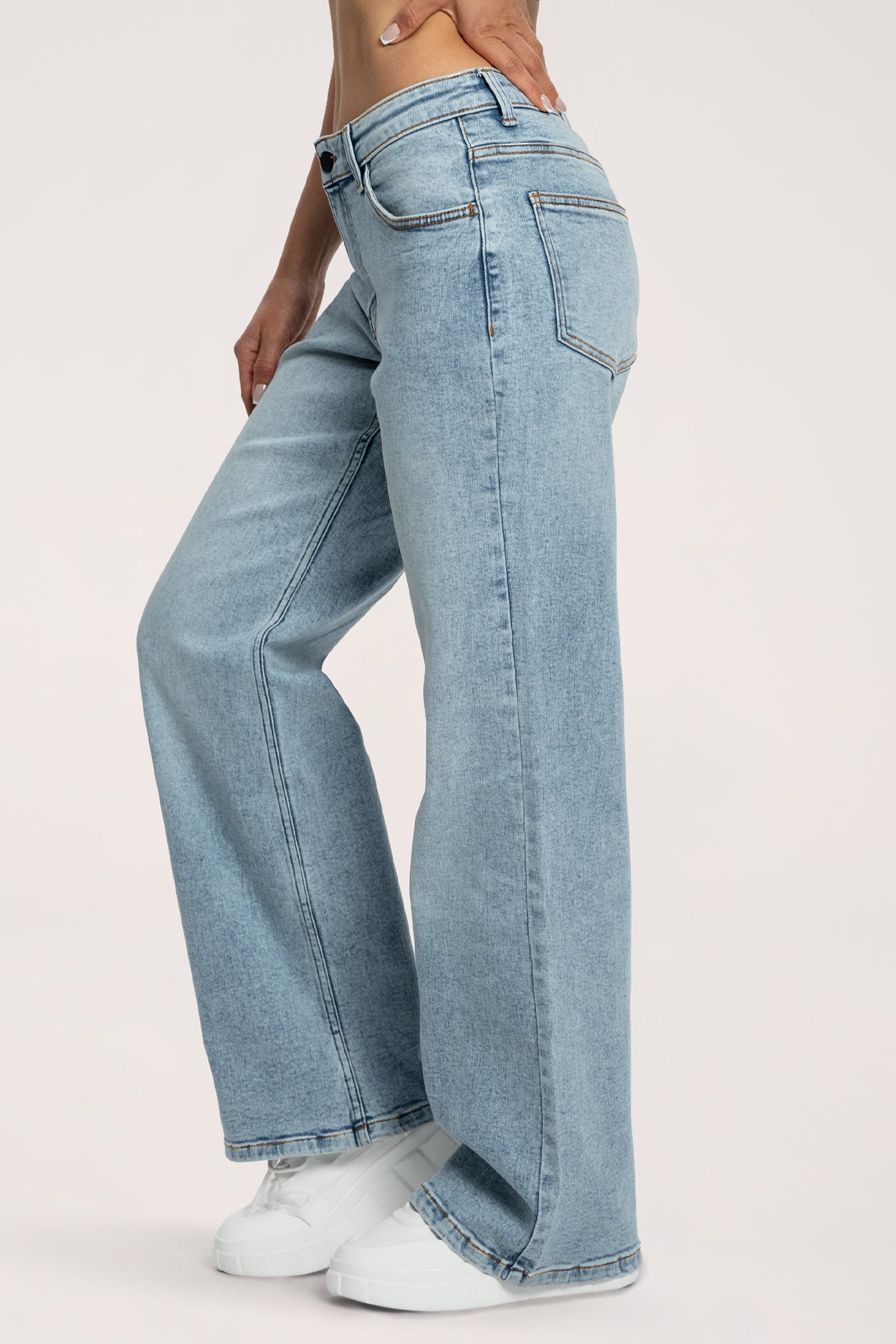 Hüftjeans Wide long light blue