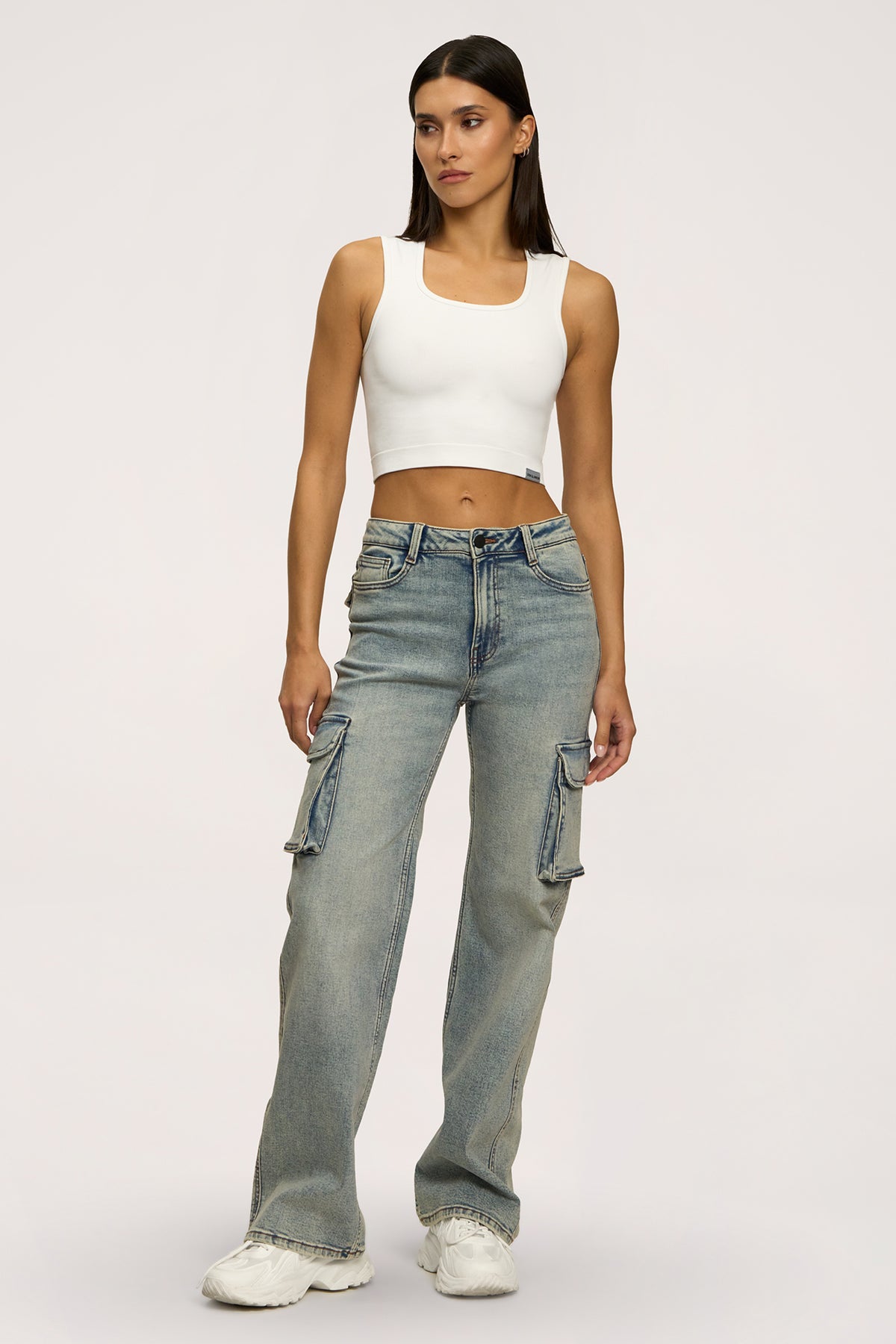 Jeans Cargo washed blue