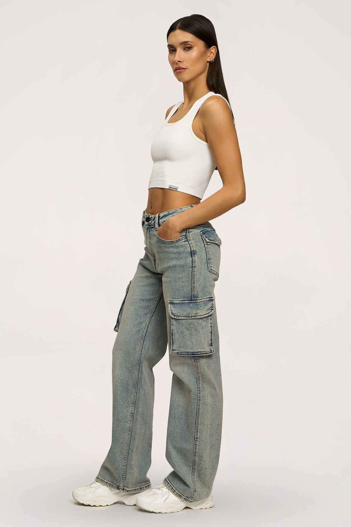 Jeans Cargo washed blue