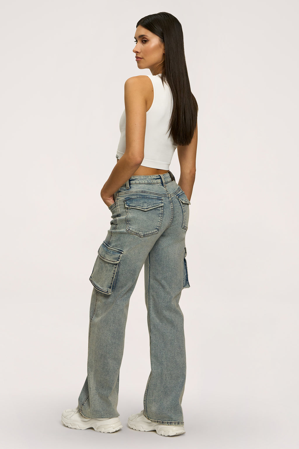 Jeans Cargo washed blue
