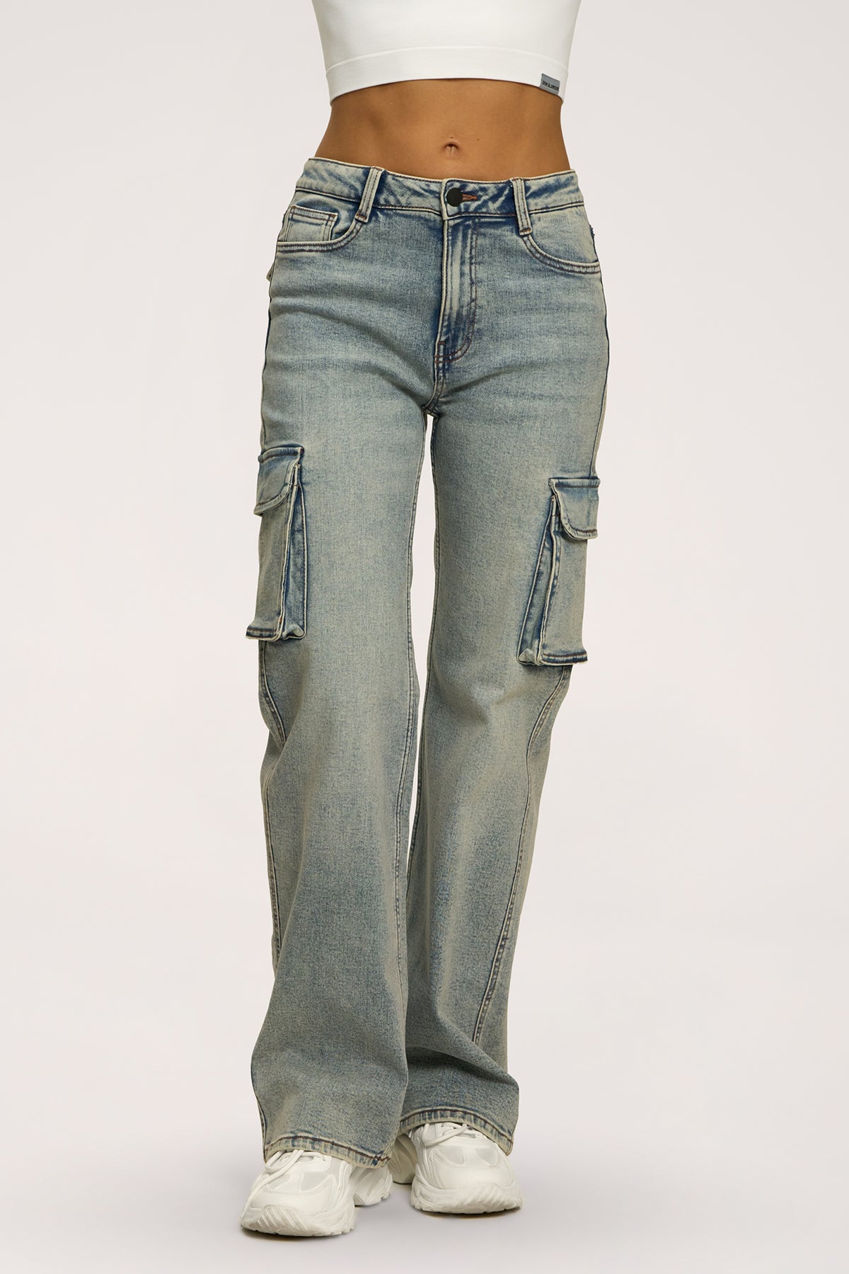 Jeans Cargo washed blue