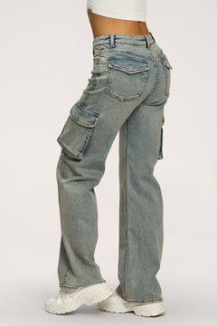 Jeans Cargo washed blue