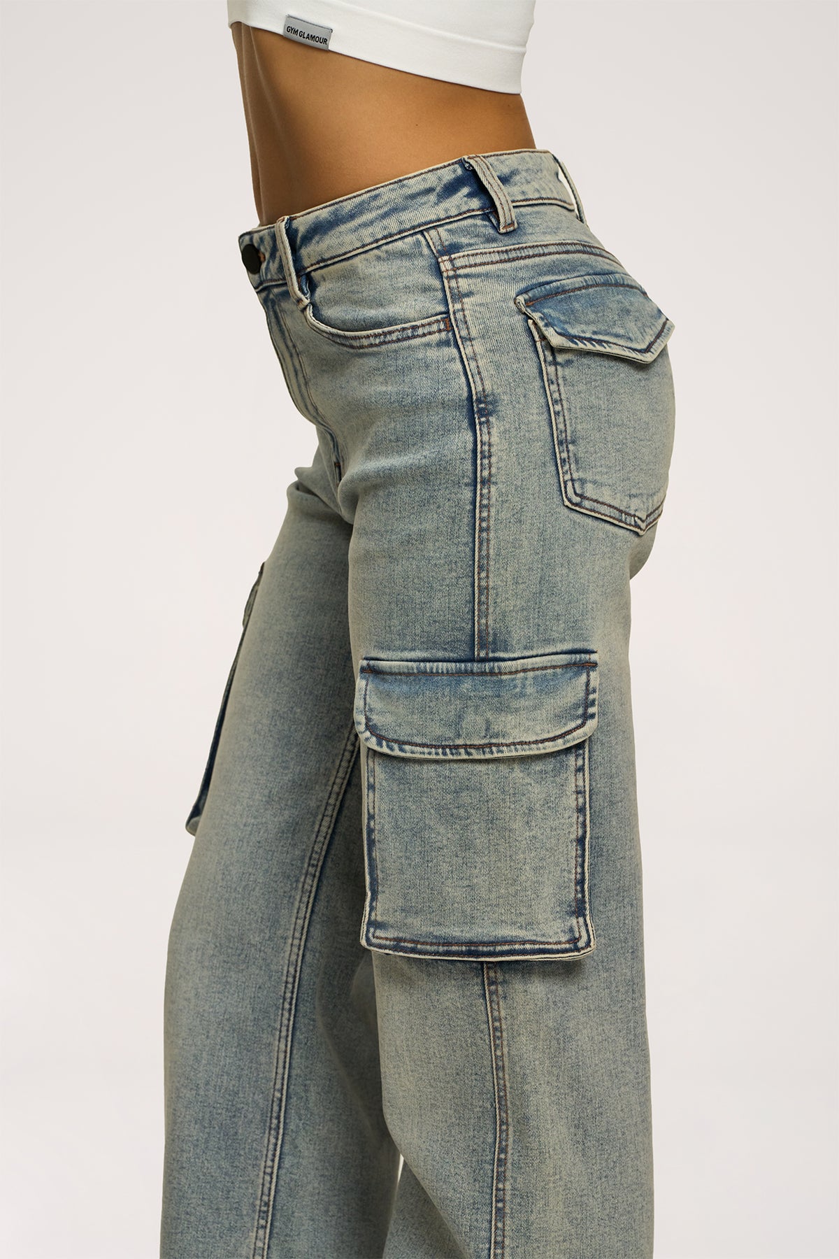 Jeans Cargo washed blue