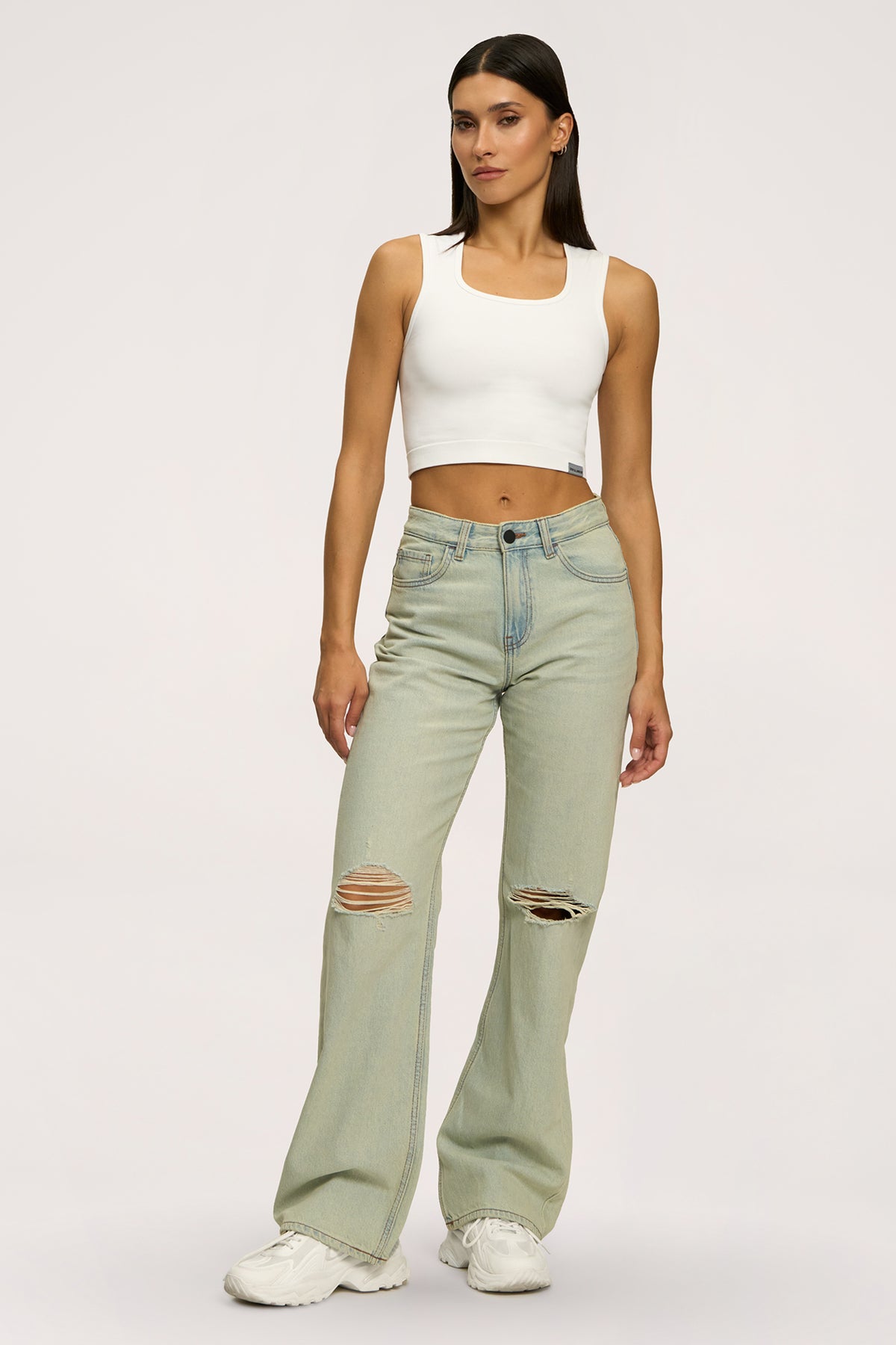 Jeans Wide Relaxed light green