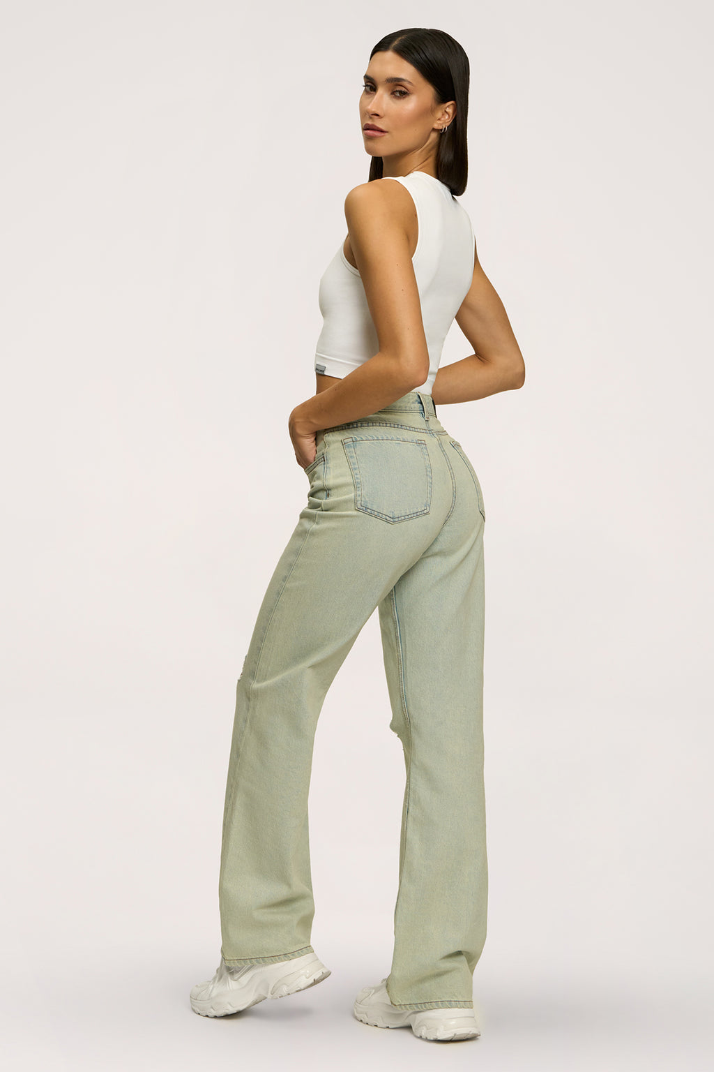 Jeans Wide Relaxed light green