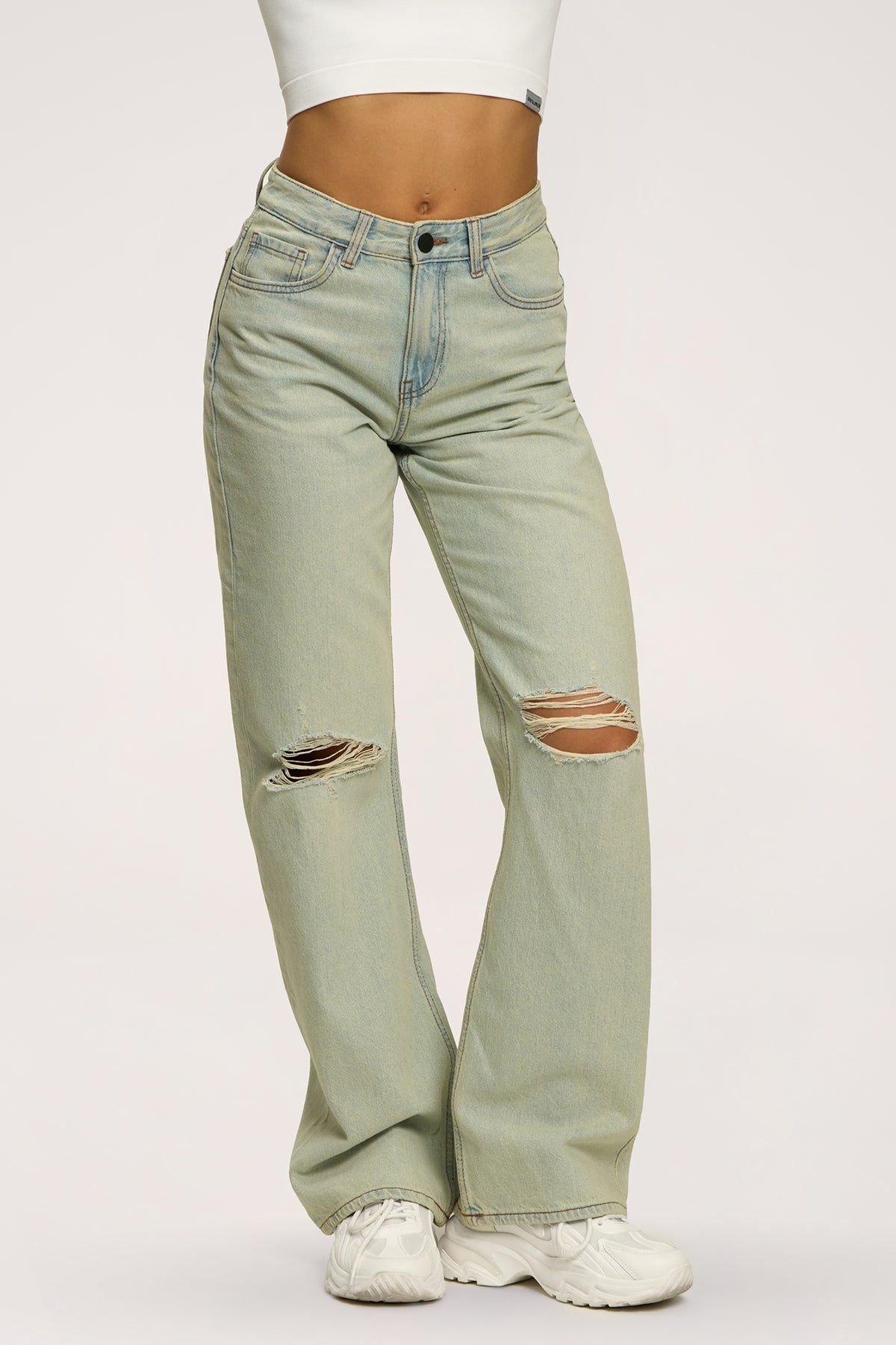 Jeans Wide Relaxed light green