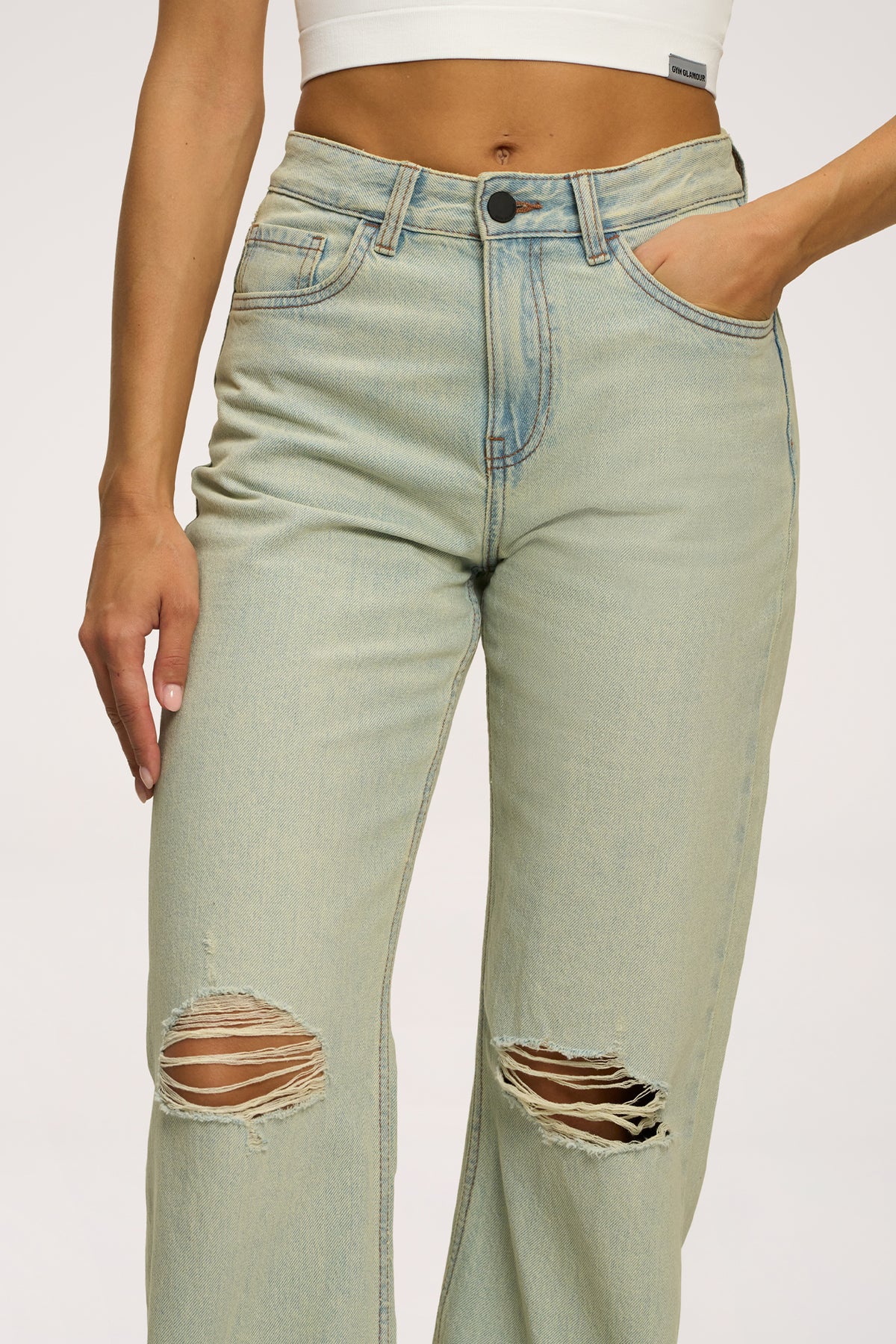 Jeans Wide Relaxed light green