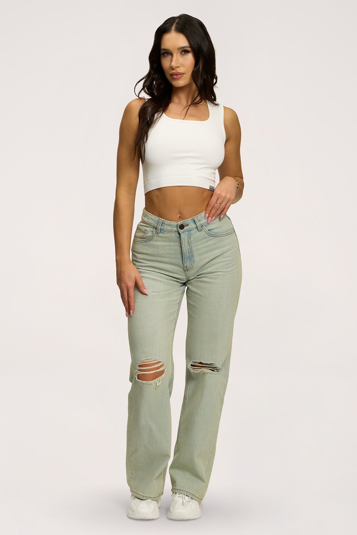 Jeans Wide Relaxed light green