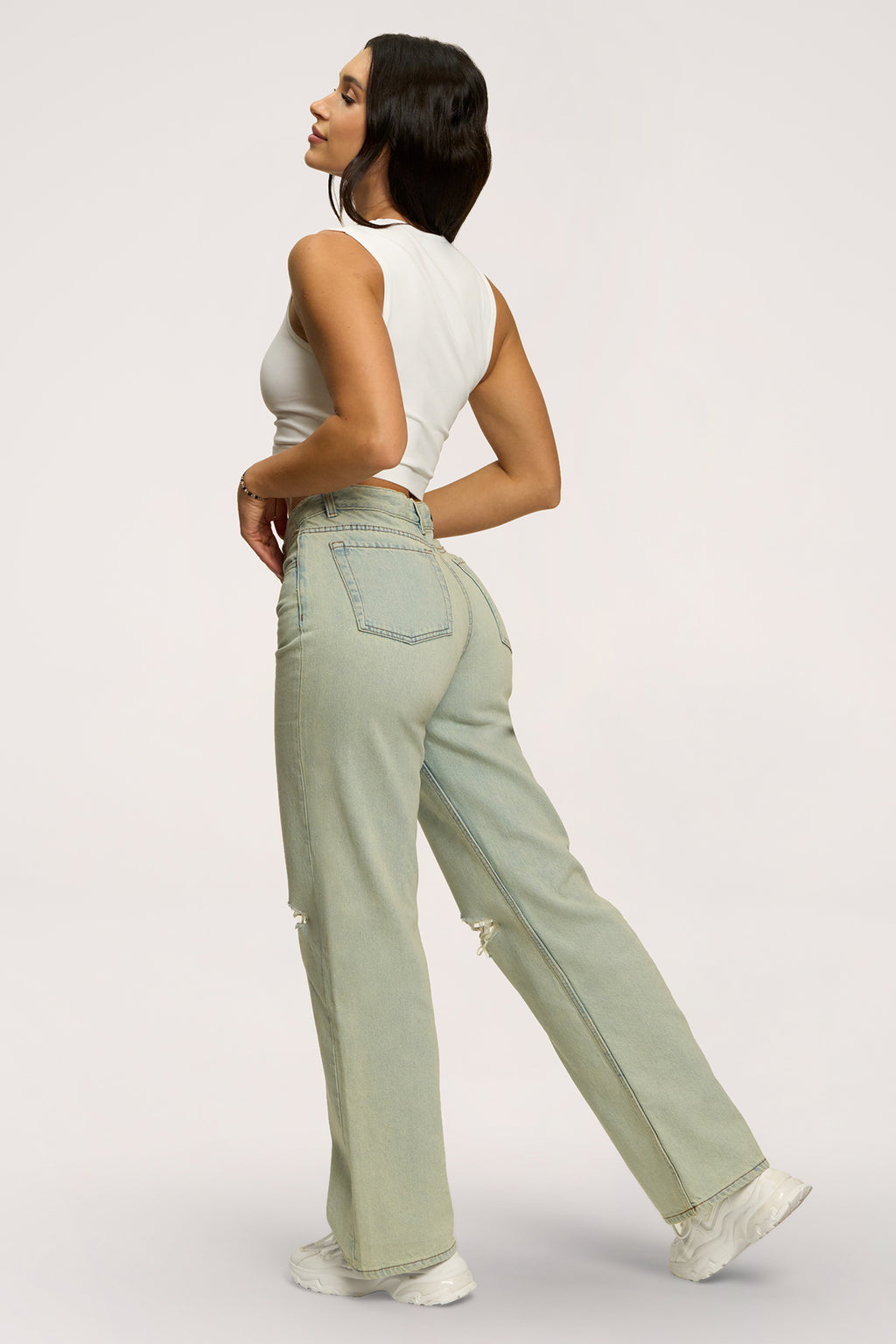 Jeans Wide Relaxed light green