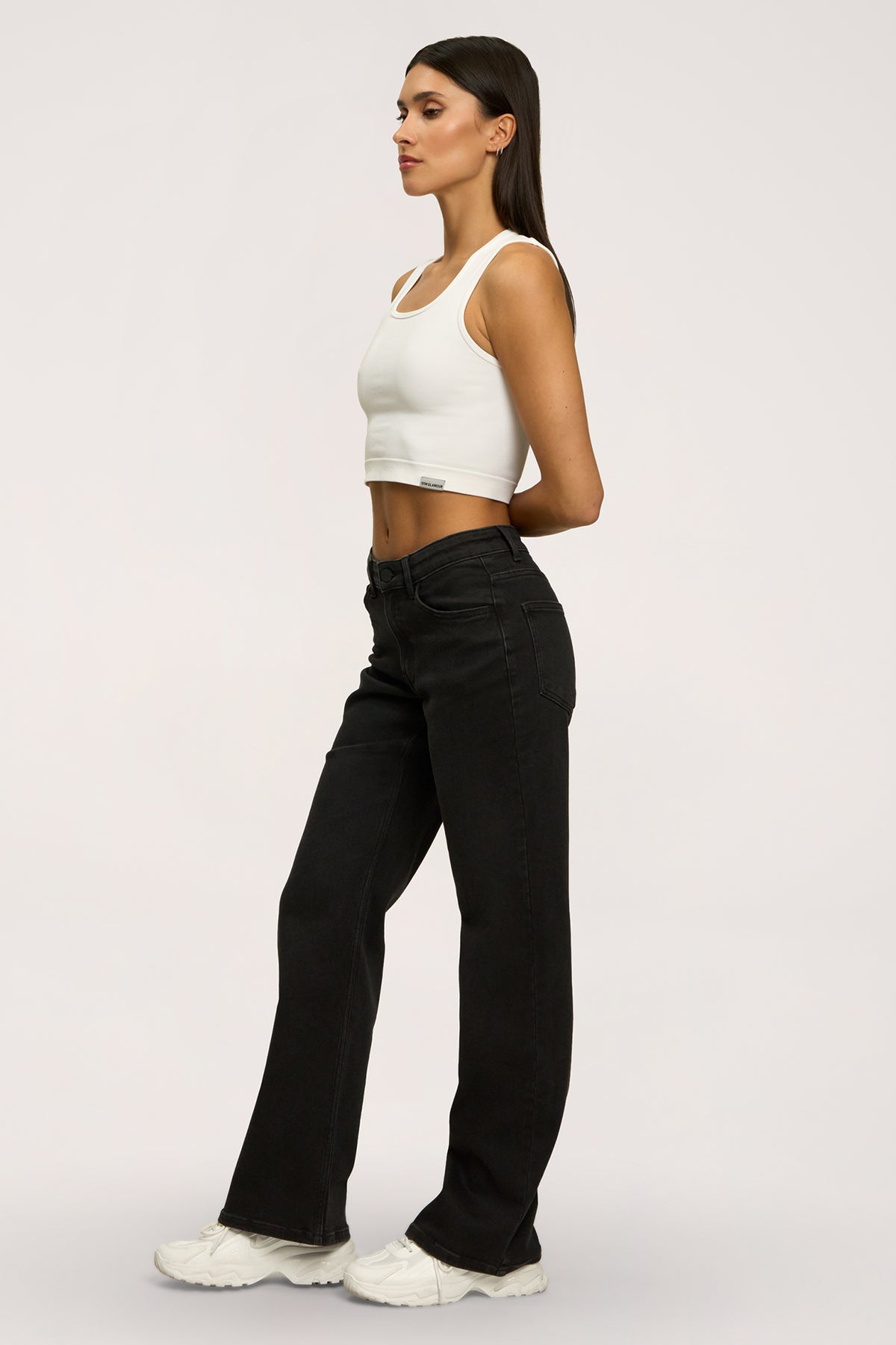 Hüftjeans Wide black