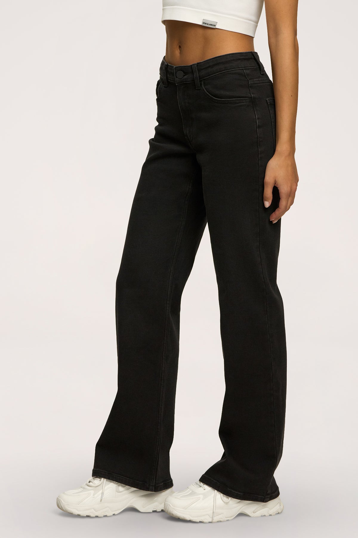 Hüftjeans Wide black