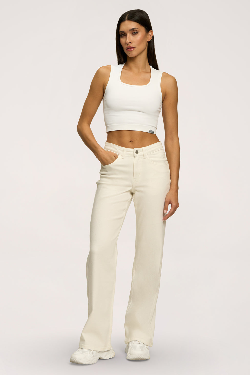 Hüftjeans Wide off white