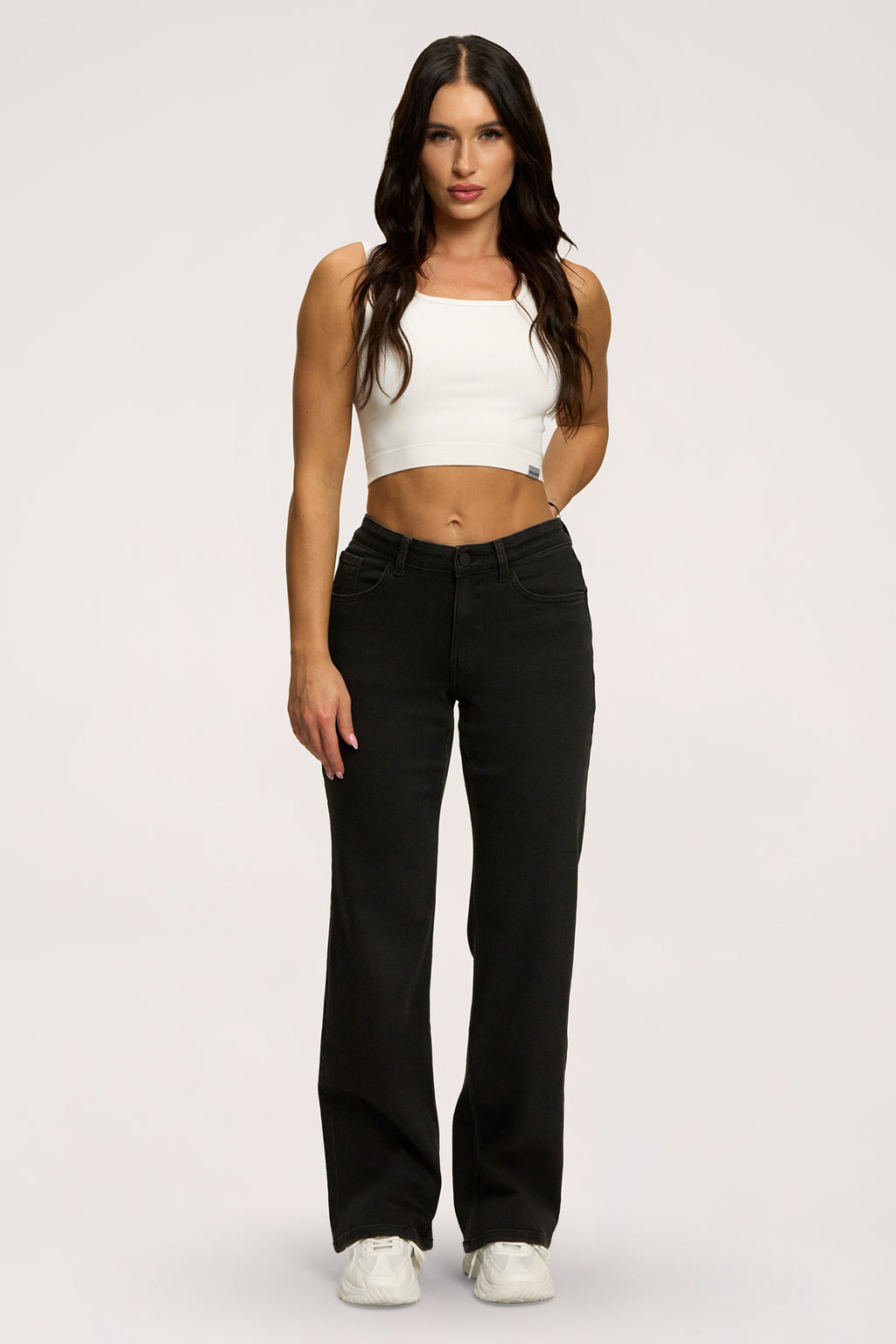 Hüftjeans Wide black