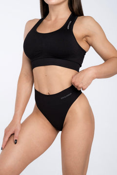 Schwarzer High Waist String
