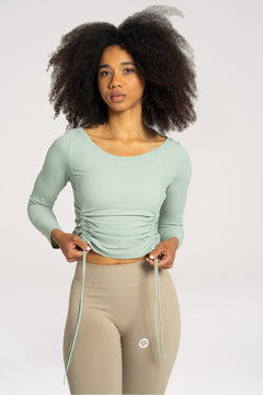 Langarmshirt mit Kordelzug Mint