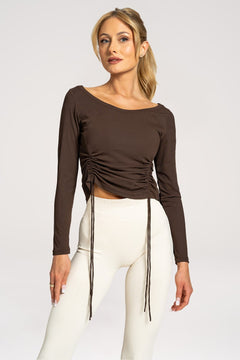 Langarmshirt mit Kordelzug Chocolate