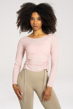 Langarmshirt mit Kordelzug Pink