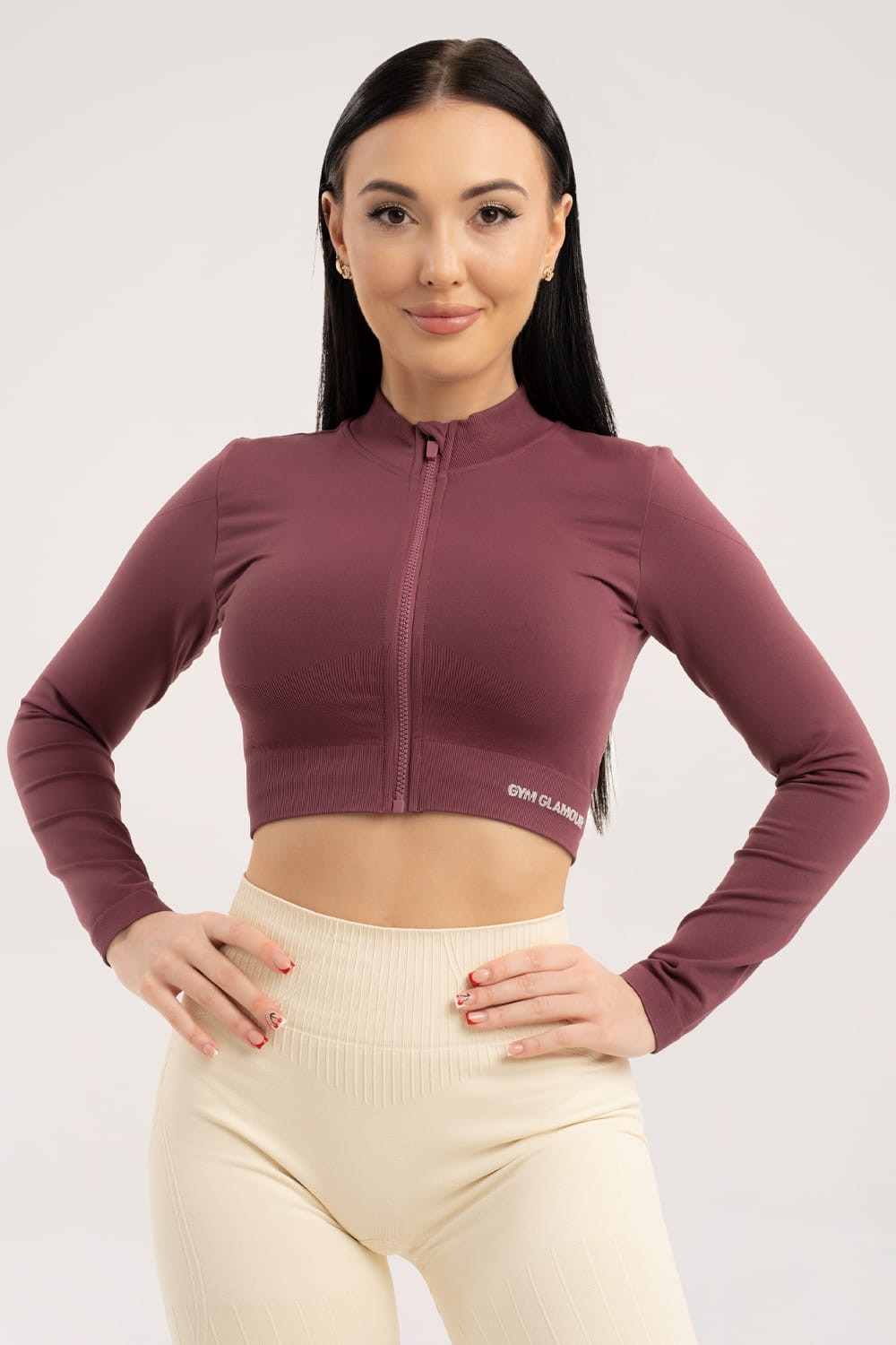 Bluza bezszwowa rozpinana cherry
