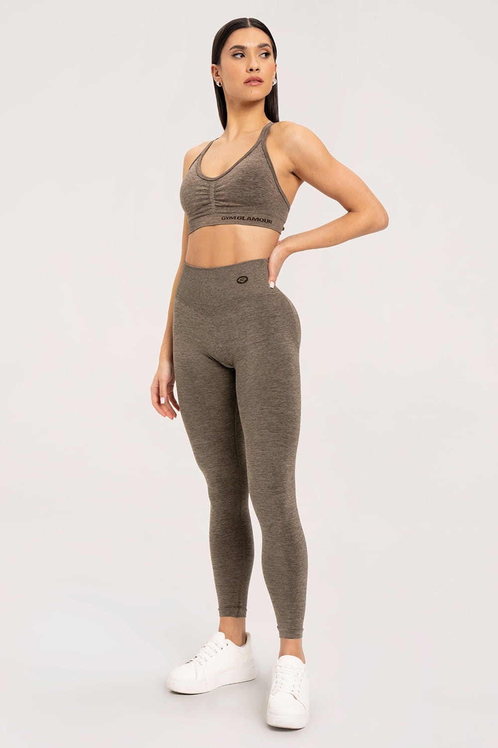 Leginsy seamless push up espresso