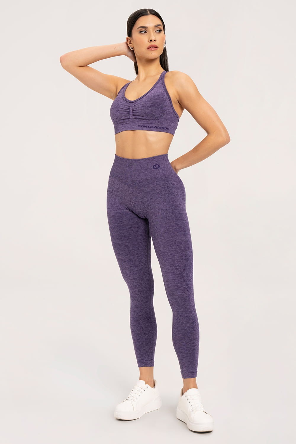 Leginsy seamless push up plum