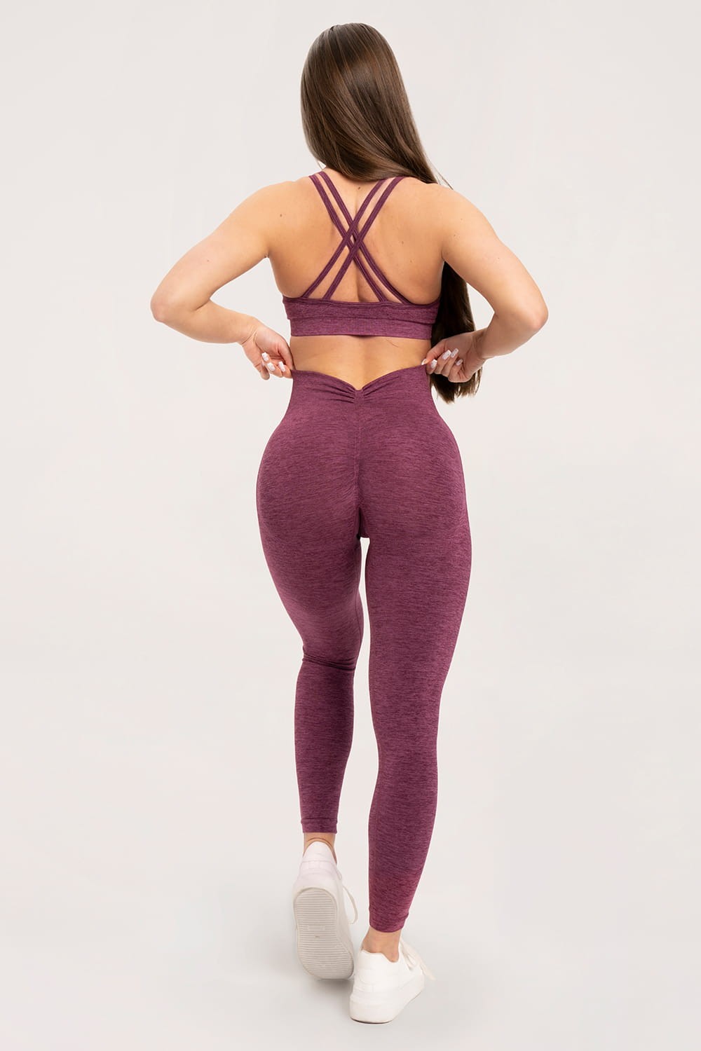 Leginsy seamless deep push up cherry