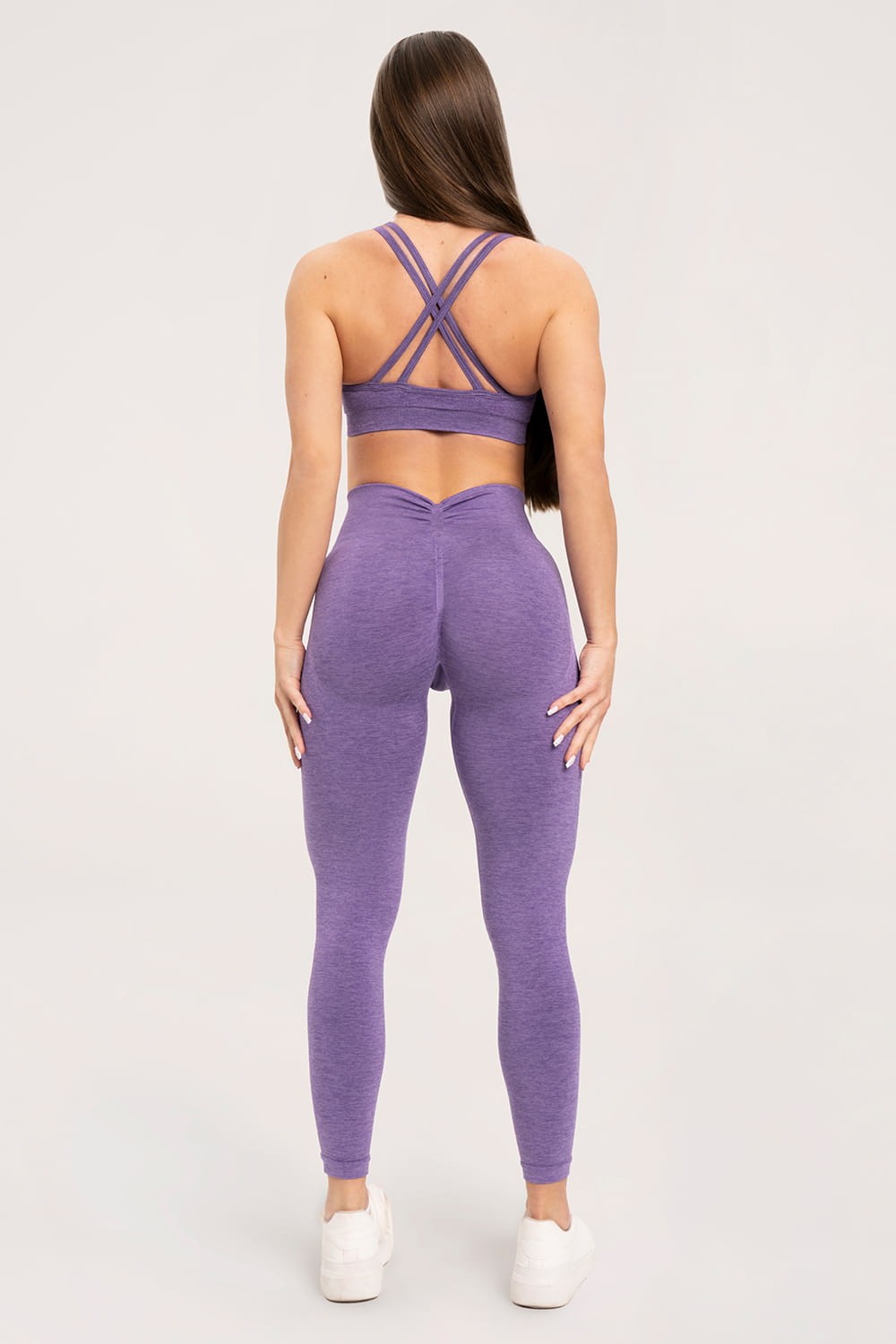 Leginsy seamless deep push up violet