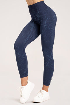 Leggings marble deep blue