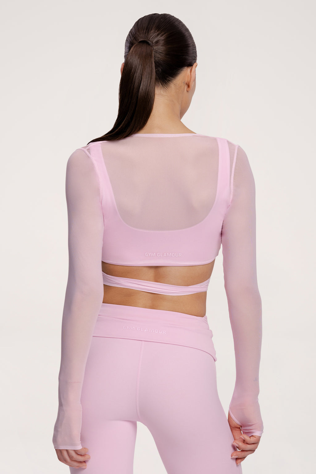 Pilates Era Wrap-Top in Wickeloptik pink