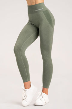 Nahtlose Leggings Melange Khaki