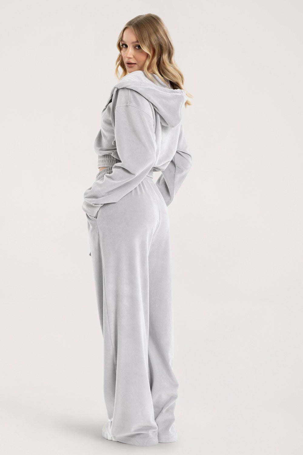 Spodnie dresowe velour light grey