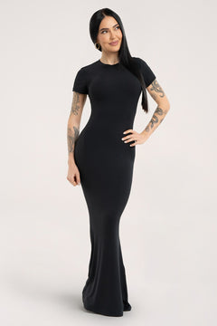 Kleid Flexi Maxi mit kurzen Ärmeln americano