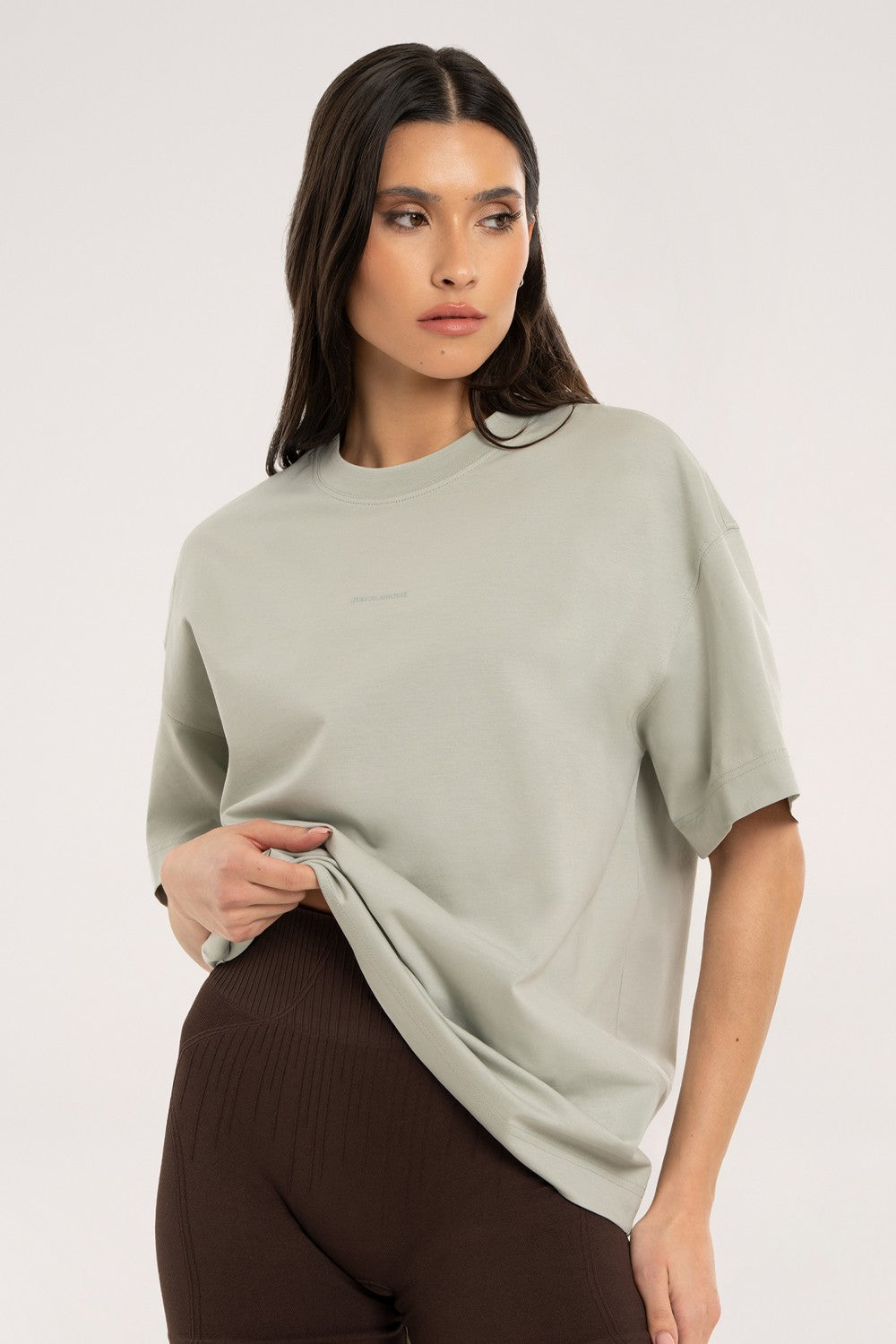 T-shirt oversize classic olive grey