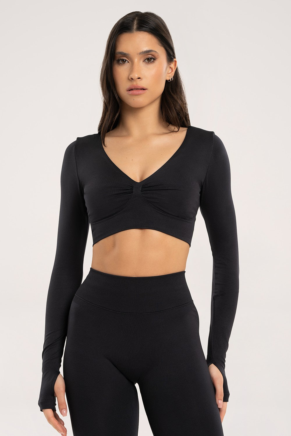 Longsleeve z odkrytymi plecami czarny