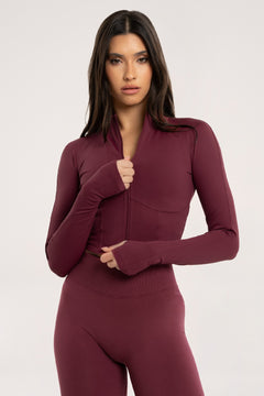 Taillierte Zip-Jacke im Korsettstil gossip red