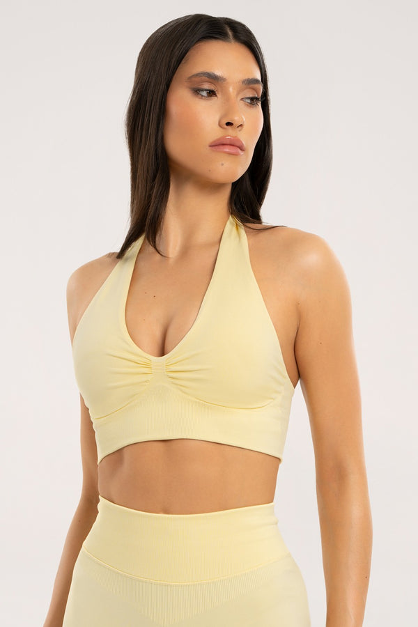 Sport-BH mit offenem Rücken butter yellow