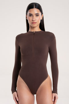 Langarm-Body Touch chocolate