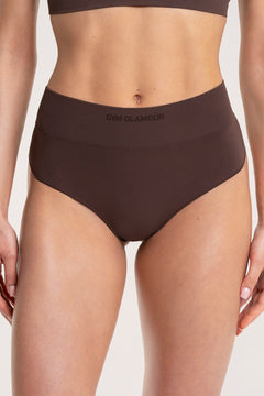 Hochgeschnittener Slip Touch chocolate