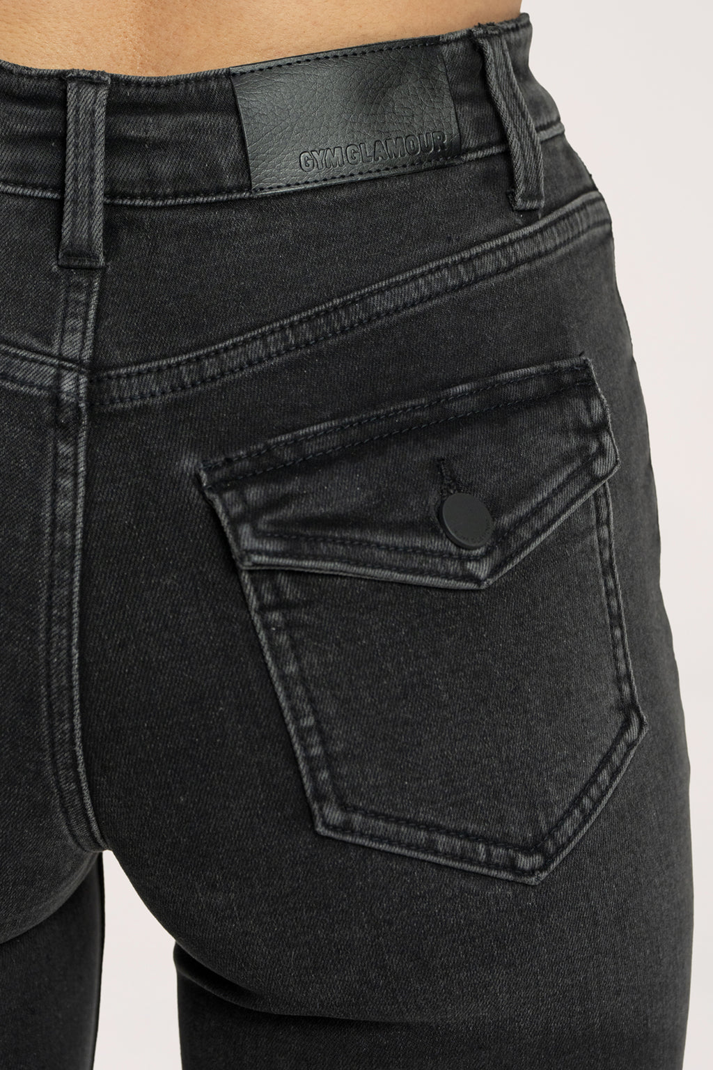 Jeansy dzwony push up black