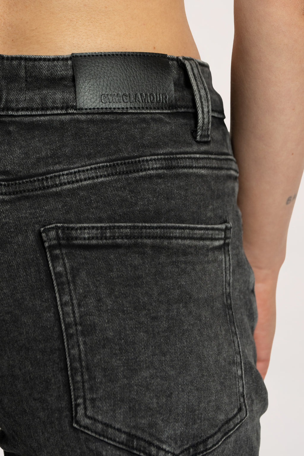 Jeansy wide z niskim stanem black