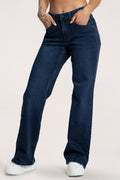 Jeansy wide z niskim stanem navy blue