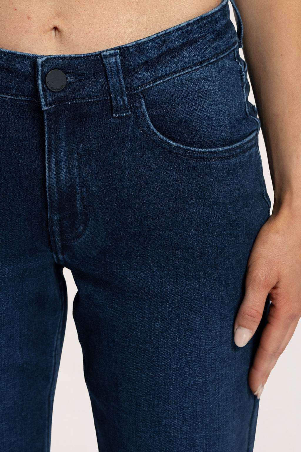 Jeansy wide z niskim stanem navy blue