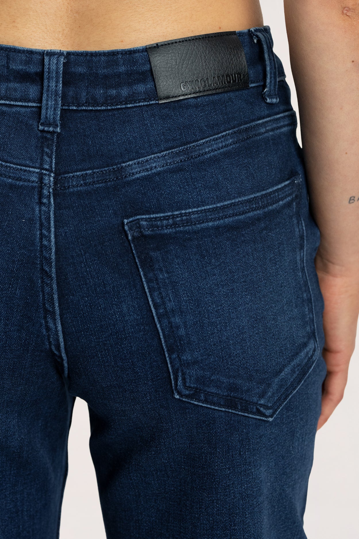 Jeansy wide z niskim stanem navy blue