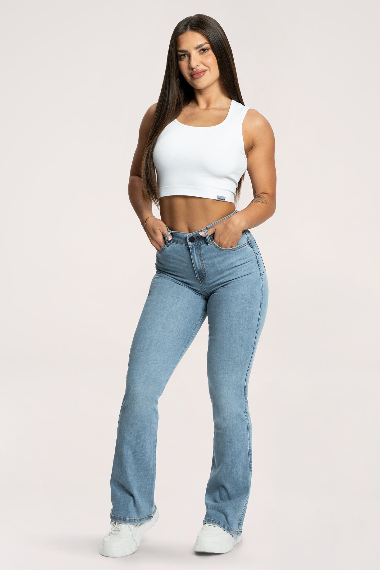 Jeansy dzwony perfect slim light blue