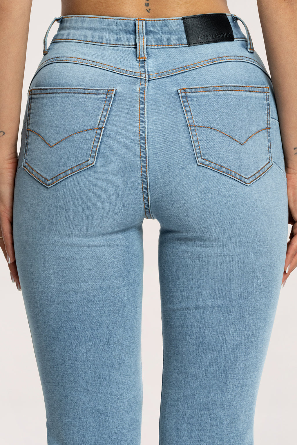 Jeansy long dzwony perfect slim light blue