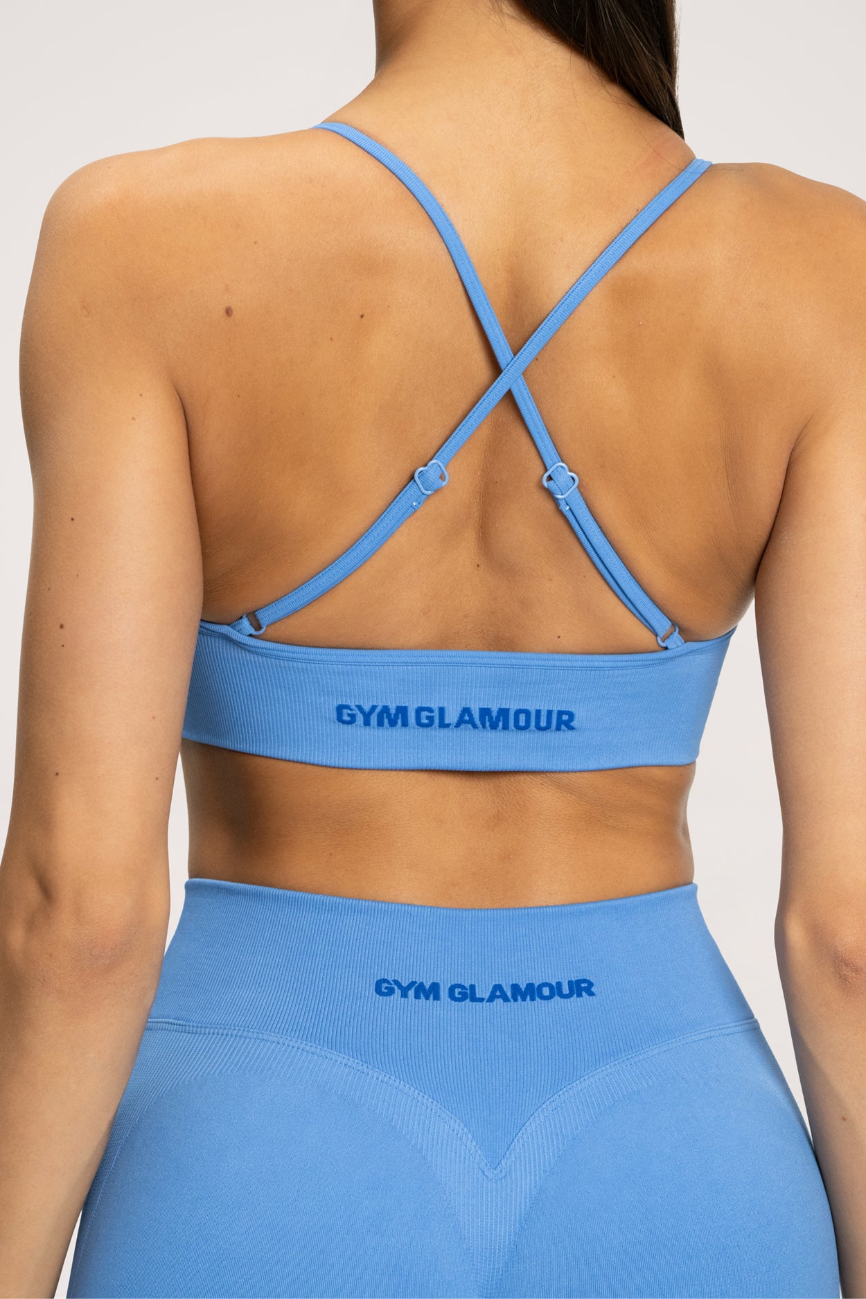 Sport-BH mit tiefem Ausschnitt ice blue