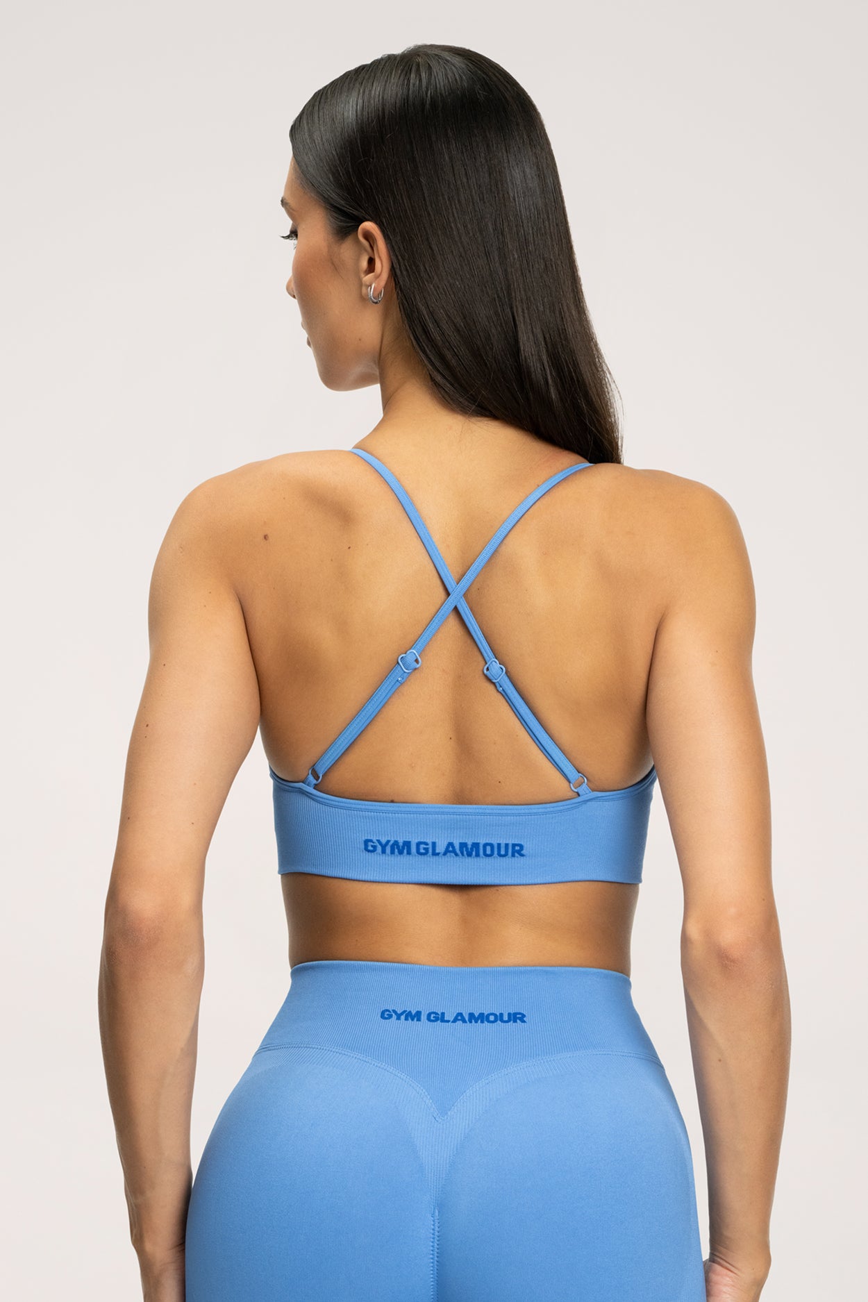 Sport-BH mit tiefem Ausschnitt ice blue