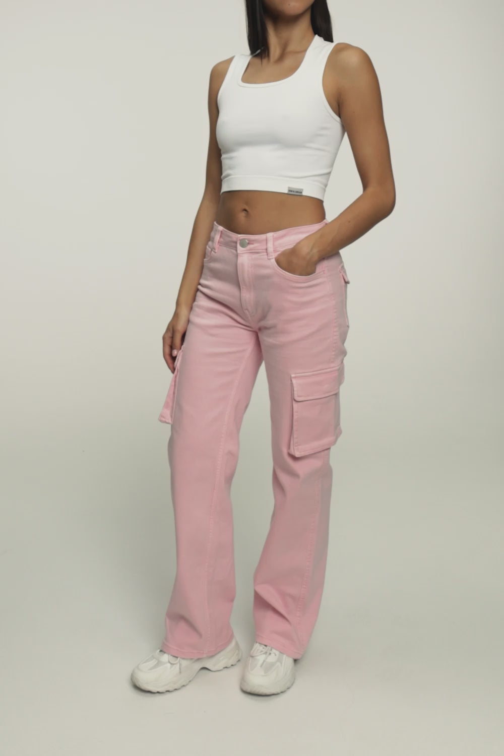 Jeans Cargo light pink