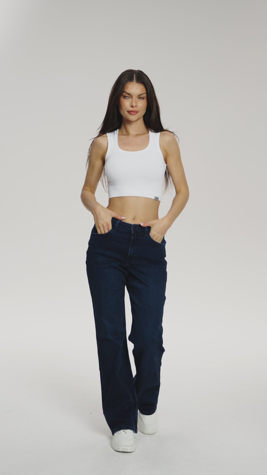 Hüftjeans Wide long navy blue